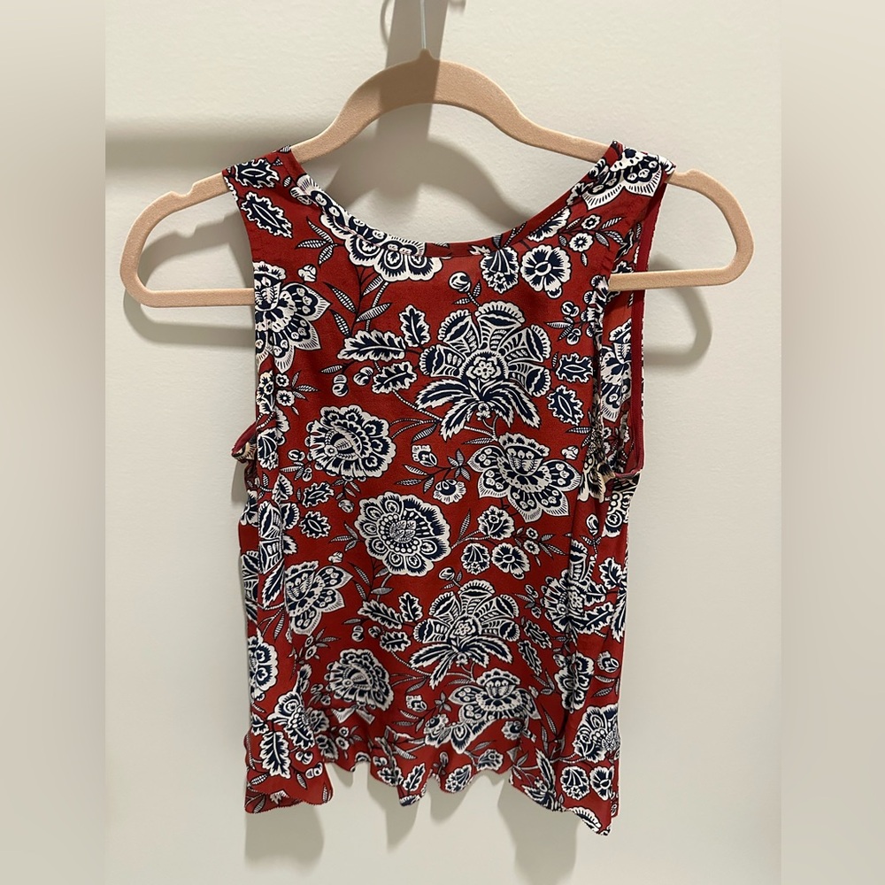 Madewell Red/Blue Floral Tank